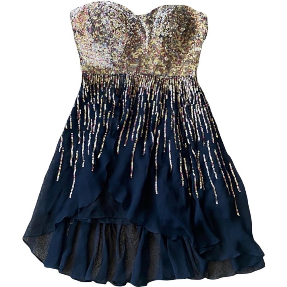 SHERRI HILL Formal Silk sequin strapless dress